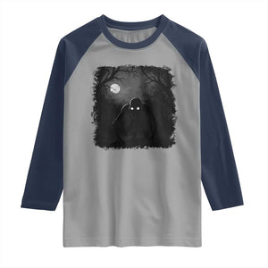 Rake Creepypasta Raglan Shirt Creepy Cryptid Series Cryptozoology Gift Halloween TS10 Sport Gray Navy Print Your Wear