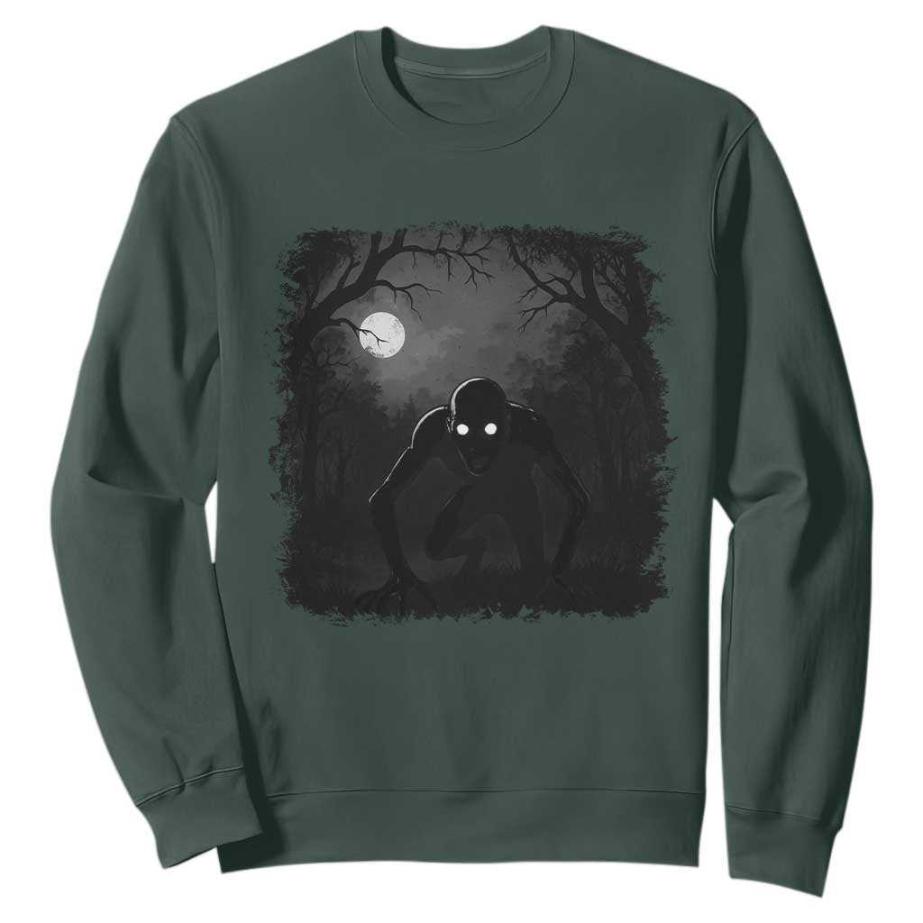 Rake Creepypasta Sweatshirt Creepy Cryptid Series Cryptozoology Gift Halloween TS10 Dark Forest Green Print Your Wear