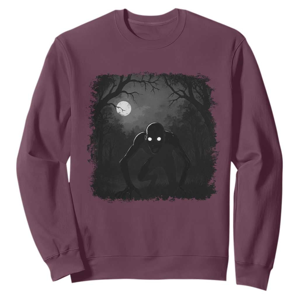 Rake Creepypasta Sweatshirt Creepy Cryptid Series Cryptozoology Gift Halloween TS10 Maroon Print Your Wear