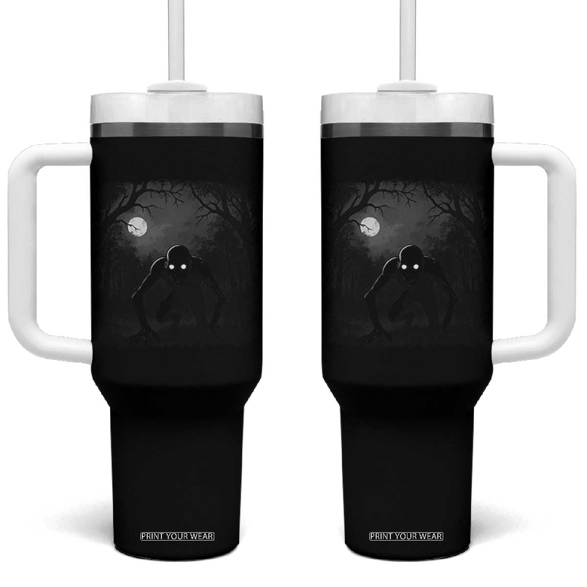 Rake Creepypasta Tumbler With Handle Creepy Cryptid Series Cryptozoology Gift Halloween TS10 One Size: 40 oz Black Print Your Wear