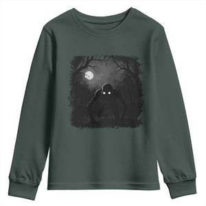 Rake Creepypasta Youth Sweatshirt Creepy Cryptid Series Cryptozoology Gift Halloween TS10 Dark Forest Green Print Your Wear