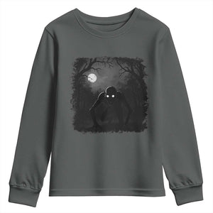 Rake Creepypasta Youth Sweatshirt Creepy Cryptid Series Cryptozoology Gift Halloween TS10 Dark Heather Print Your Wear