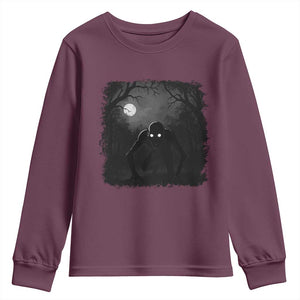 Rake Creepypasta Youth Sweatshirt Creepy Cryptid Series Cryptozoology Gift Halloween TS10 Maroon Print Your Wear