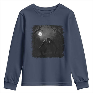 Rake Creepypasta Youth Sweatshirt Creepy Cryptid Series Cryptozoology Gift Halloween TS10 Navy Print Your Wear