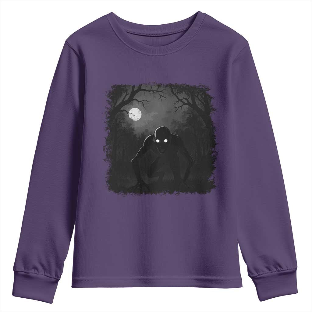 Rake Creepypasta Youth Sweatshirt Creepy Cryptid Series Cryptozoology Gift Halloween TS10 Purple Print Your Wear