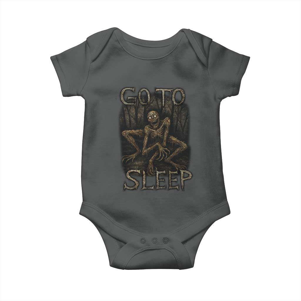 Rake Creepypasta Baby Onesie Creepy Cryptid Series Alt Goth Grunge Horror Aesthetic TS10 Dark Heather Print Your Wear