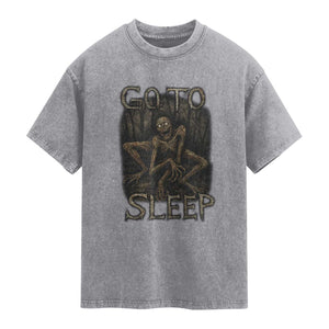 Rake Creepypasta Washed Cotton T-Shirt Creepy Cryptid Series Alt Goth Grunge Horror Aesthetic
