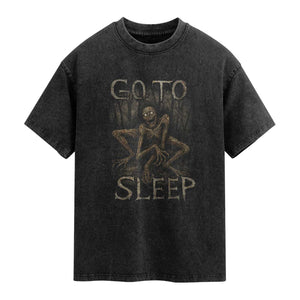 Rake Creepypasta Washed Cotton T-Shirt Creepy Cryptid Series Alt Goth Grunge Horror Aesthetic