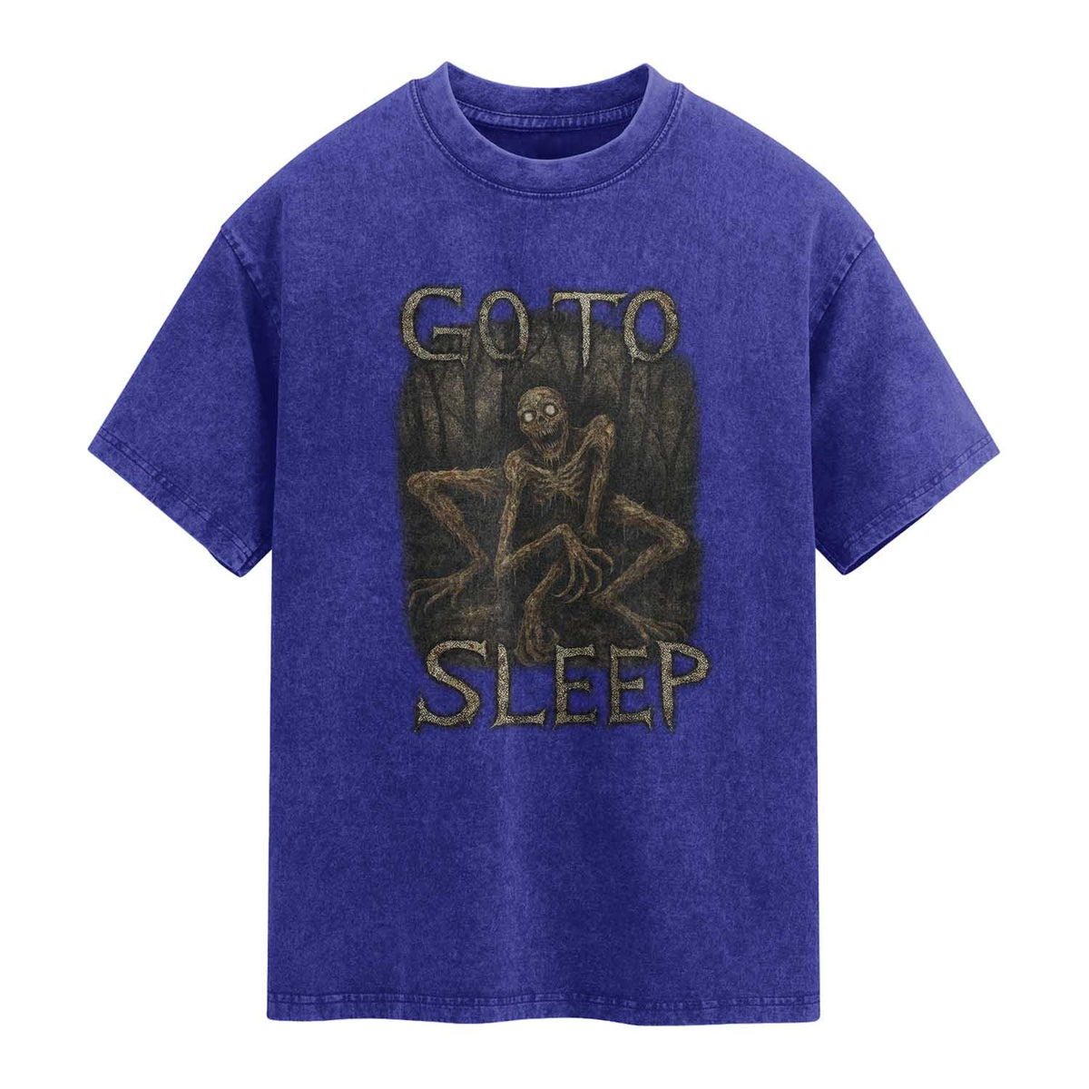 Rake Creepypasta Washed Cotton T-Shirt Creepy Cryptid Series Alt Goth Grunge Horror Aesthetic