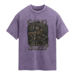 Rake Creepypasta Washed Cotton T-Shirt Creepy Cryptid Series Alt Goth Grunge Horror Aesthetic