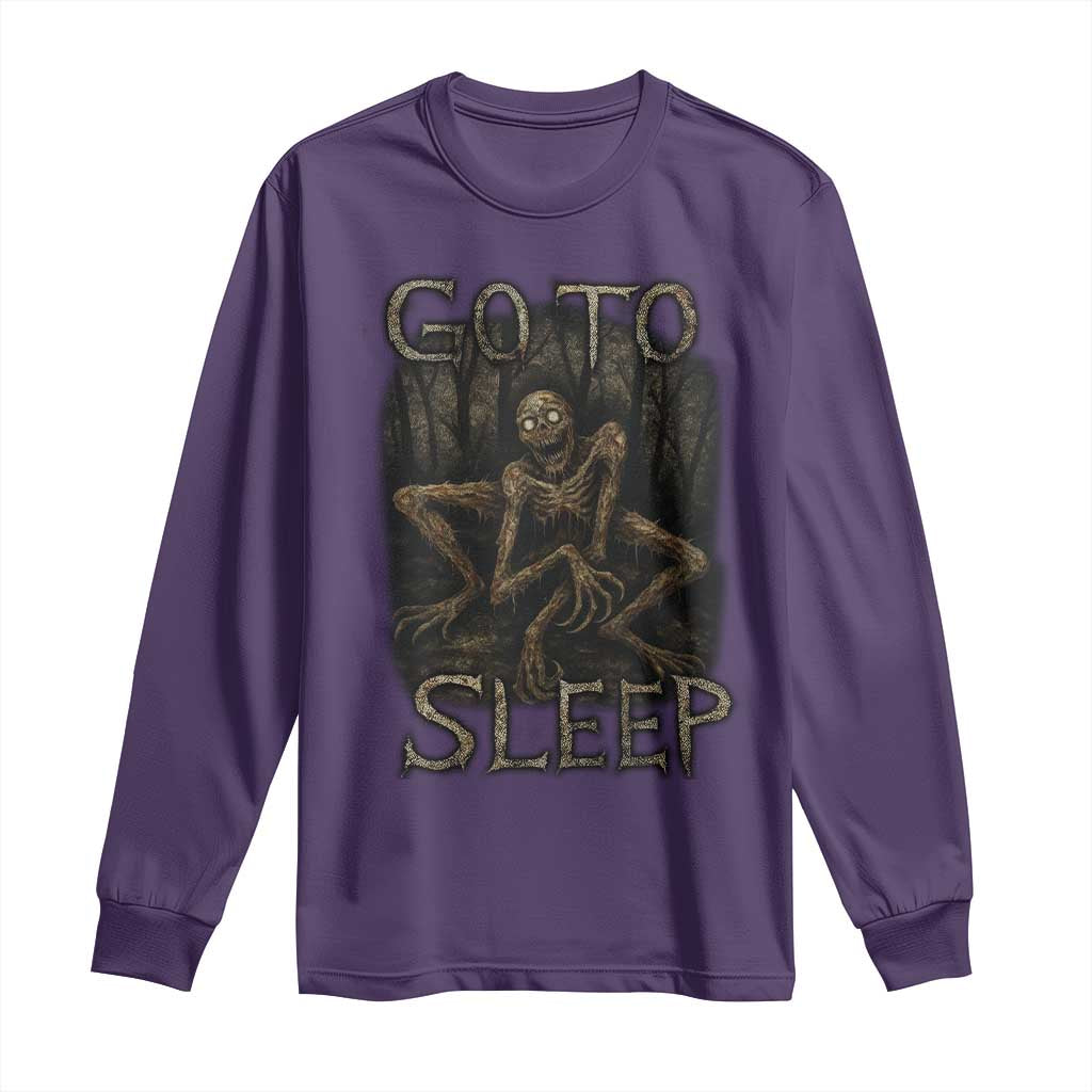 Rake Creepypasta Long Sleeve Shirt Creepy Cryptid Series Alt Goth Grunge Horror Aesthetic TS10 Purple Print Your Wear
