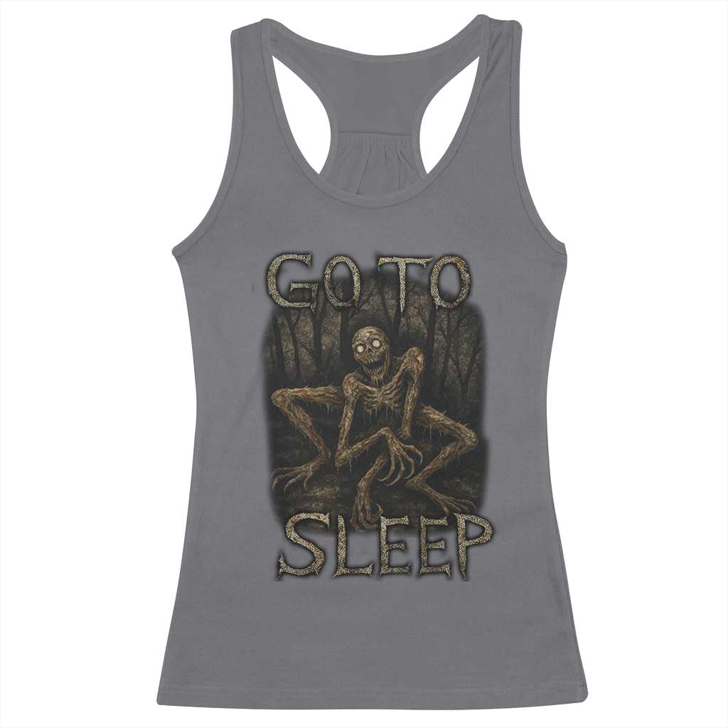 Rake Creepypasta Racerback Tank Top Creepy Cryptid Series Alt Goth Grunge Horror Aesthetic TS10 Charcoal Print Your Wear