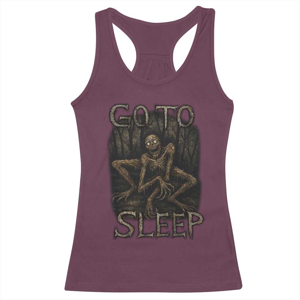 Rake Creepypasta Racerback Tank Top Creepy Cryptid Series Alt Goth Grunge Horror Aesthetic TS10 Maroon Print Your Wear