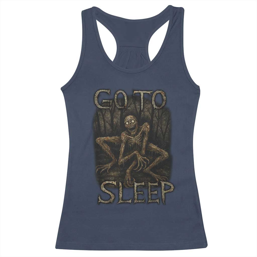 Rake Creepypasta Racerback Tank Top Creepy Cryptid Series Alt Goth Grunge Horror Aesthetic TS10 Navy Print Your Wear