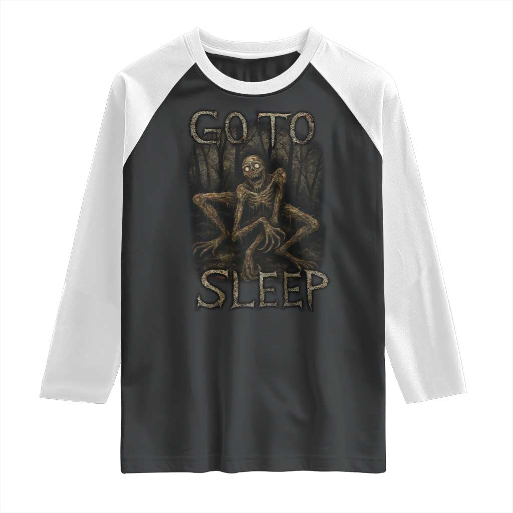 Rake Creepypasta Raglan Shirt Creepy Cryptid Series Alt Goth Grunge Horror Aesthetic TS10 Black White Print Your Wear