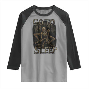 Rake Creepypasta Raglan Shirt Creepy Cryptid Series Alt Goth Grunge Horror Aesthetic TS10 Sport Gray Black Print Your Wear