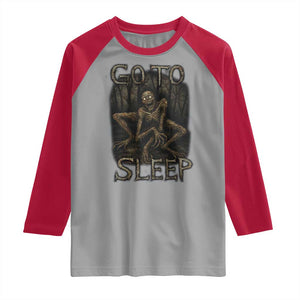 Rake Creepypasta Raglan Shirt Creepy Cryptid Series Alt Goth Grunge Horror Aesthetic TS10 Sport Gray Red Print Your Wear