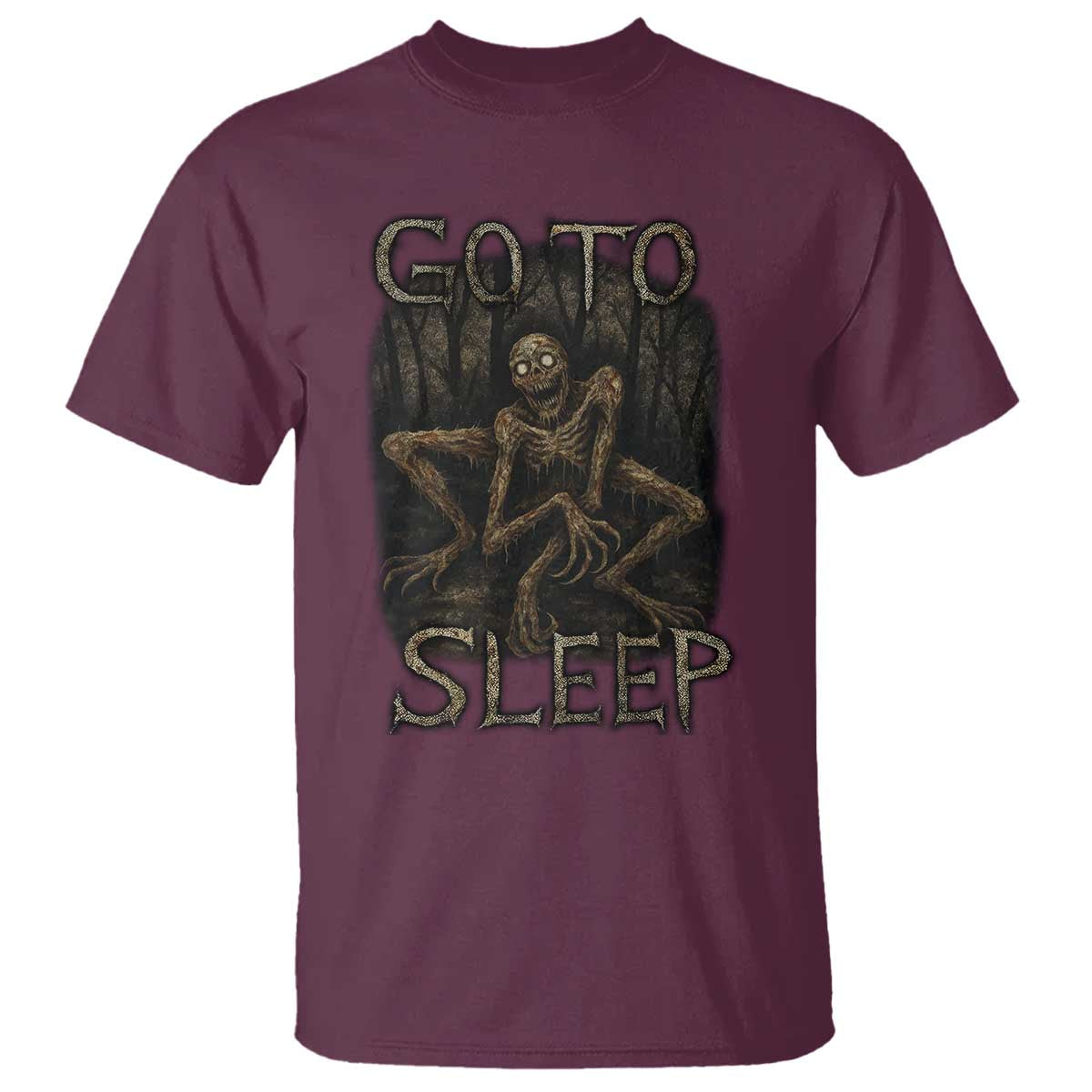 Rake Creepypasta T Shirt Creepy Cryptid Series Alt Goth Grunge Horror Aesthetic TS10 Maroon Print Your Wear