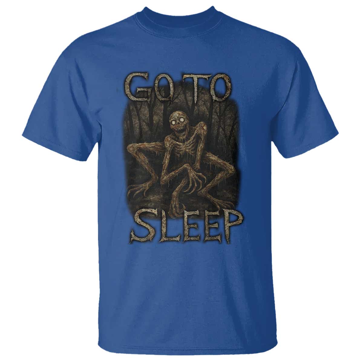 Rake Creepypasta T Shirt Creepy Cryptid Series Alt Goth Grunge Horror Aesthetic TS10 Royal Blue Print Your Wear