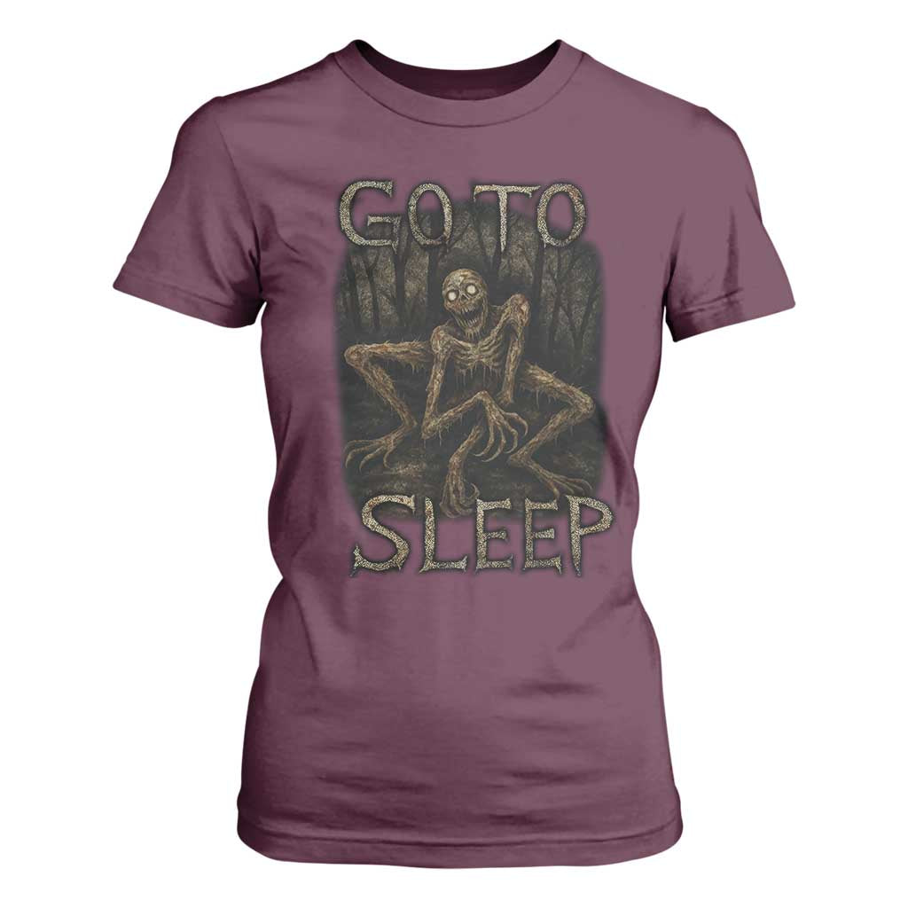 Rake Creepypasta T Shirt For Women Creepy Cryptid Series Alt Goth Grunge Horror Aesthetic TS10 Maroon Print Your Wear