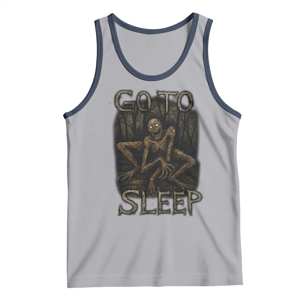 Rake Creepypasta Tank Top Creepy Cryptid Series Alt Goth Grunge Horror Aesthetic TS10 Athletic Heather Navy Print Your Wear