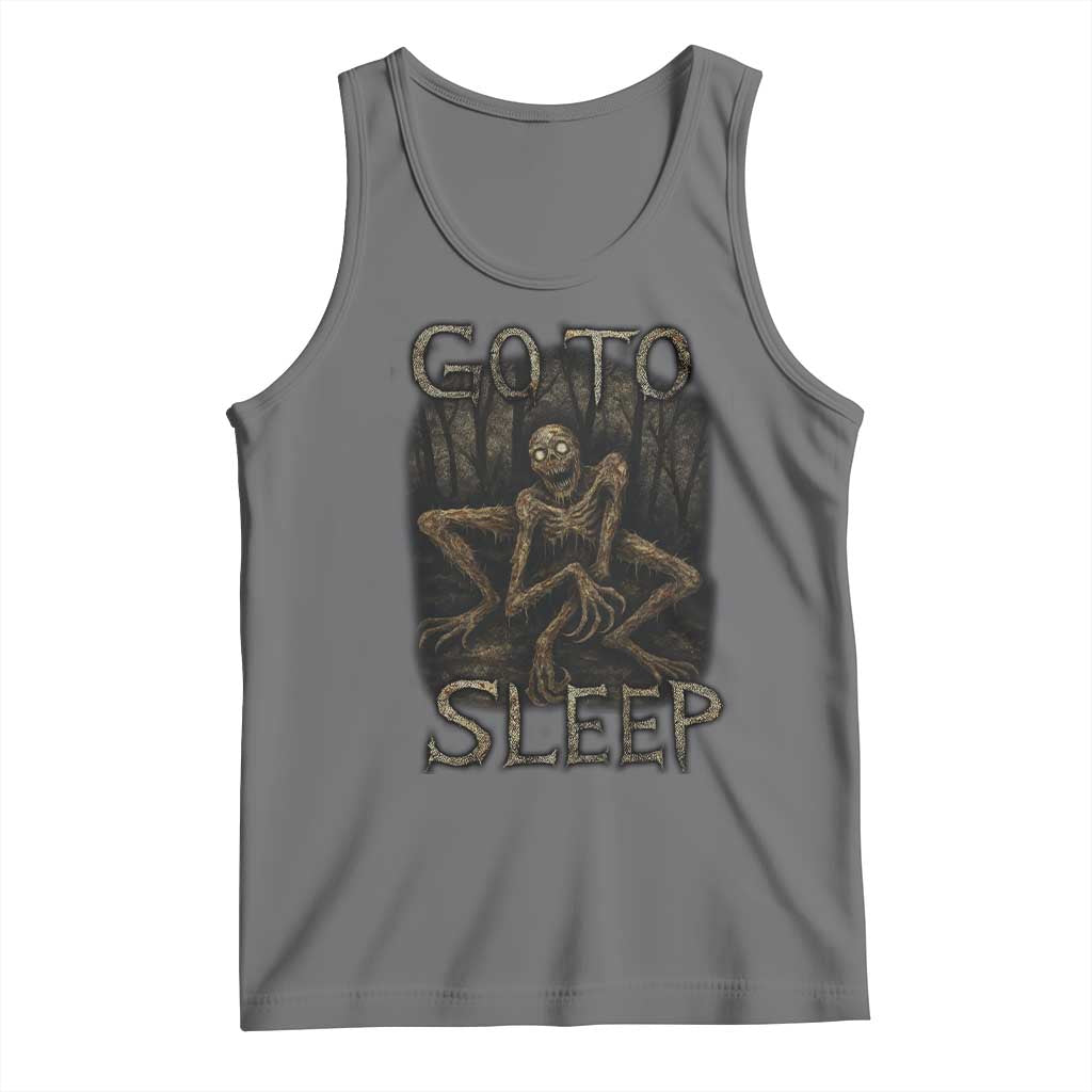Rake Creepypasta Tank Top Creepy Cryptid Series Alt Goth Grunge Horror Aesthetic TS10 Black Heather Print Your Wear