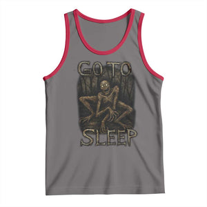 Rake Creepypasta Tank Top Creepy Cryptid Series Alt Goth Grunge Horror Aesthetic TS10 Deep Heather Red Print Your Wear