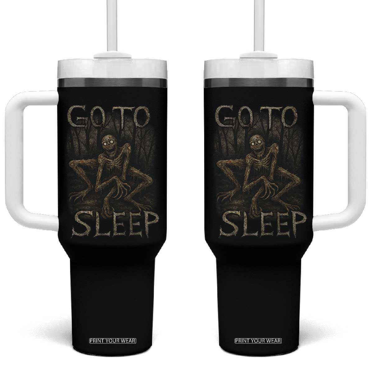 Rake Creepypasta Tumbler With Handle Creepy Cryptid Series Alt Goth Grunge Horror Aesthetic TS10 One Size: 40 oz Black Print Your Wear