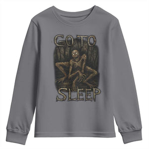 Rake Creepypasta Youth Sweatshirt Creepy Cryptid Series Alt Goth Grunge Horror Aesthetic TS10 Charcoal Print Your Wear