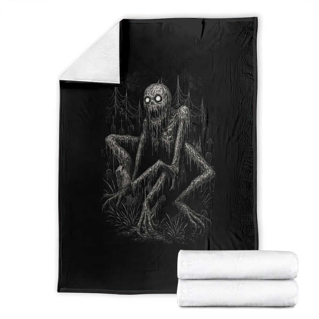 Creepy Rake Throw Blanket Creepypasta Cryptid Series Alt Goth Grunge Horror Aesthetic - Print Your Wear
