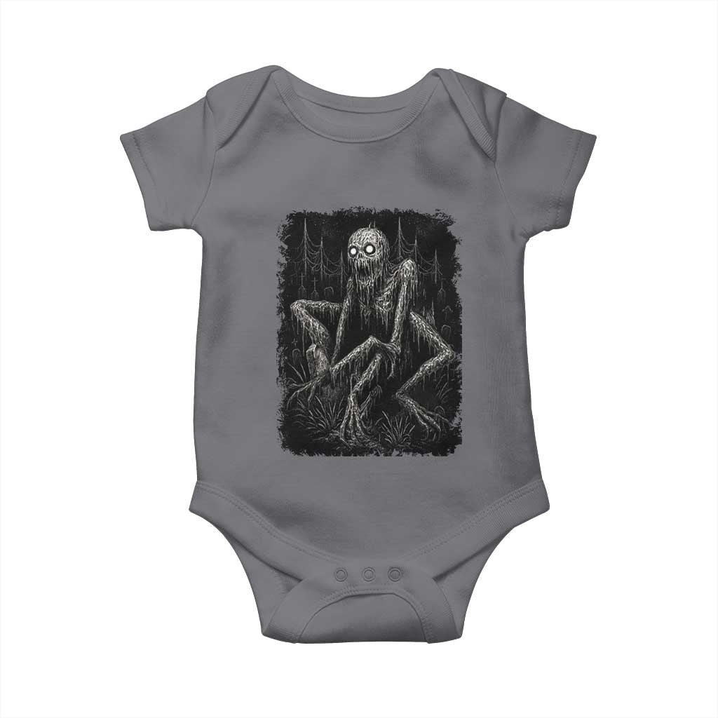 Creepy Rake Baby Onesie Creepypasta Cryptid Series Alt Goth Grunge Horror Aesthetic TS10 Charcoal Print Your Wear
