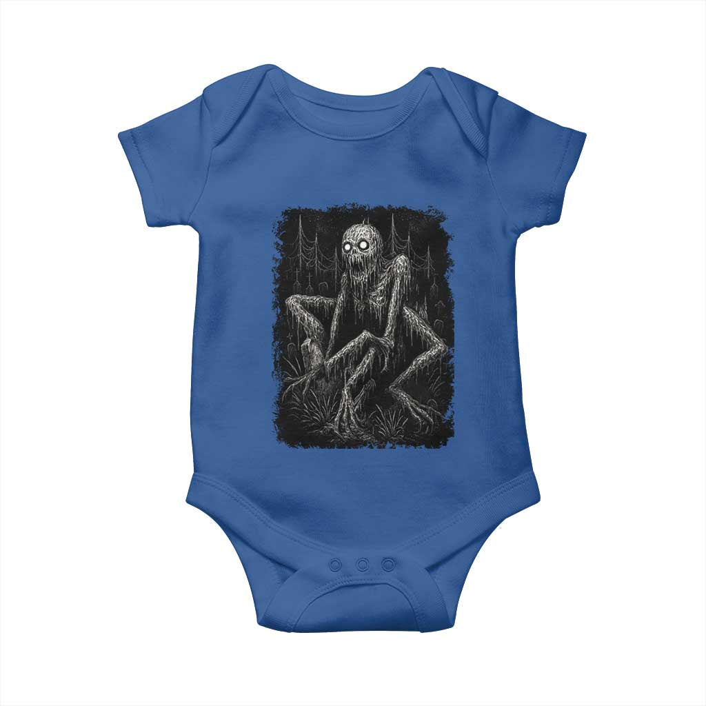 Creepy Rake Baby Onesie Creepypasta Cryptid Series Alt Goth Grunge Horror Aesthetic TS10 Royal Blue Print Your Wear