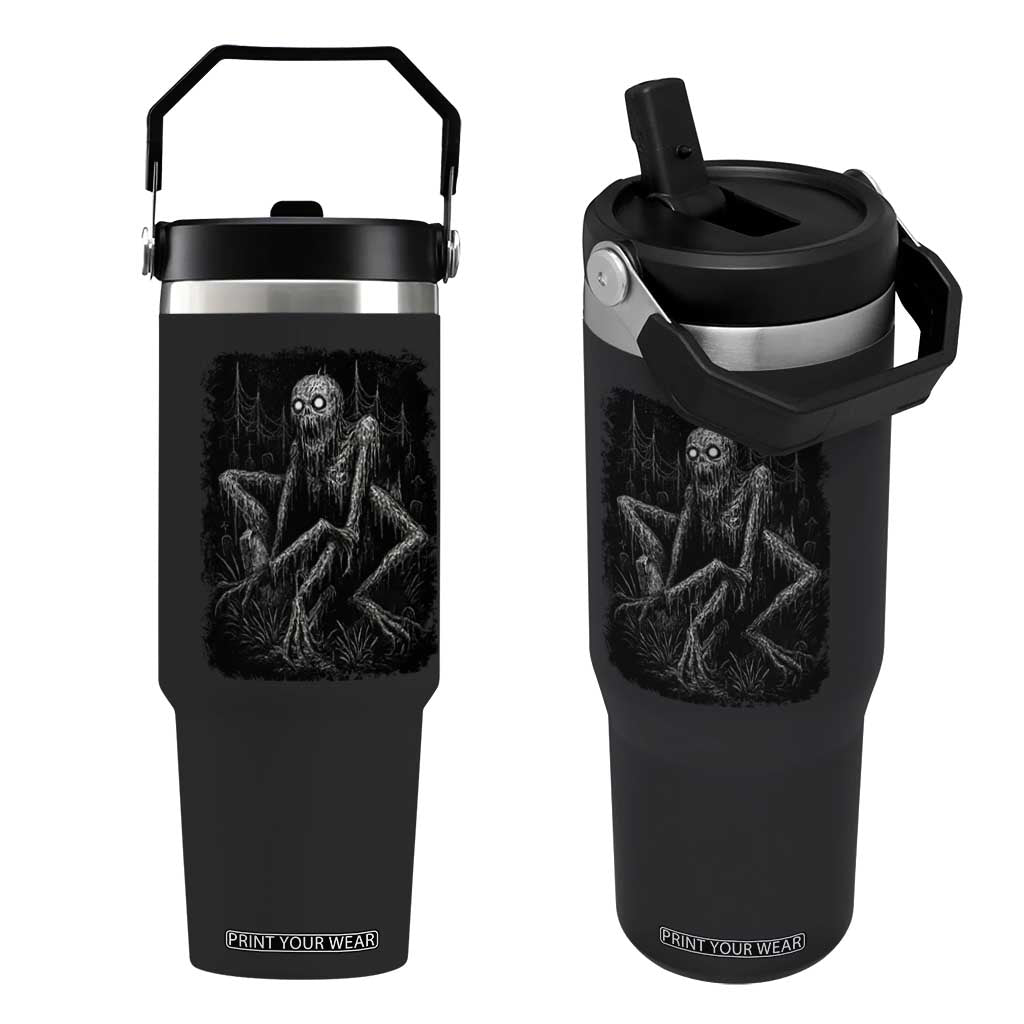 Creepy Rake Flip Straw Tumbler Creepypasta Cryptid Series Alt Goth Grunge Horror Aesthetic TS10 One Size: 30 oz Black Print Your Wear