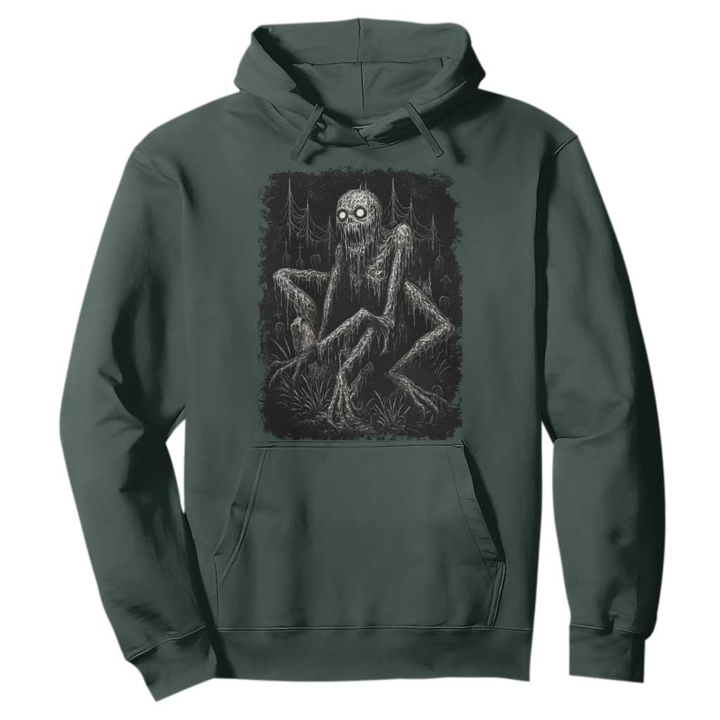 Creepy Rake Hoodie Creepypasta Cryptid Series Alt Goth Grunge Horror Aesthetic TS10 Dark Forest Green Print Your Wear