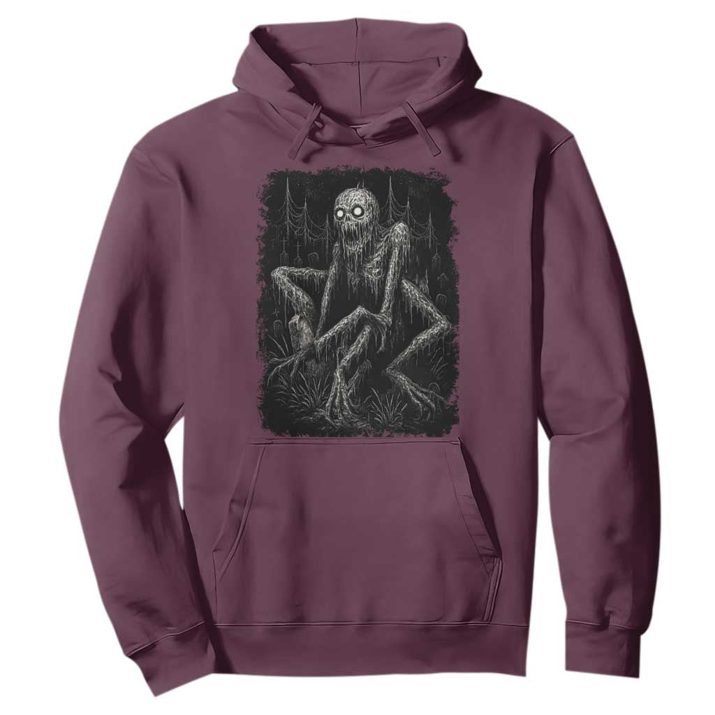 Creepy Rake Hoodie Creepypasta Cryptid Series Alt Goth Grunge Horror Aesthetic TS10 Maroon Print Your Wear