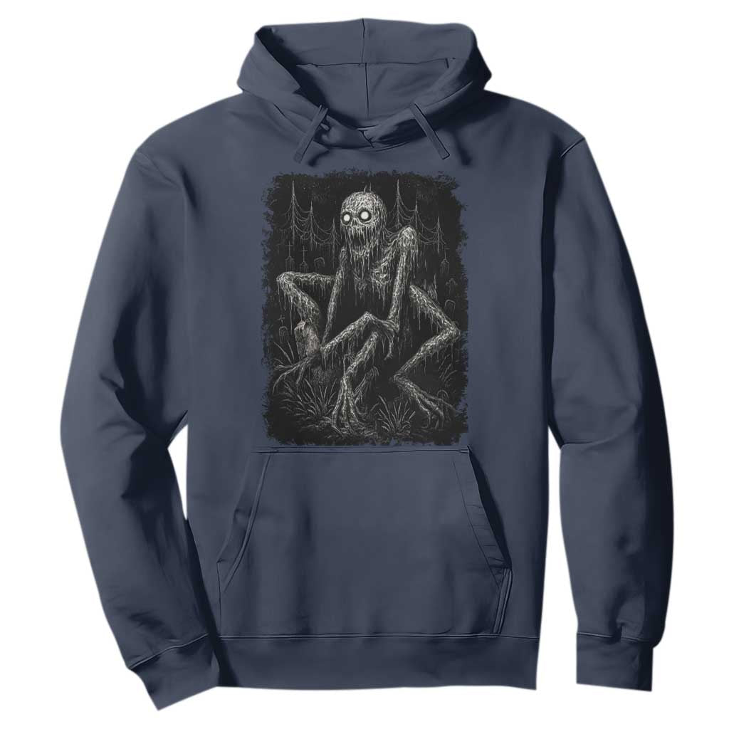 Creepy Rake Hoodie Creepypasta Cryptid Series Alt Goth Grunge Horror Aesthetic TS10 Navy Print Your Wear