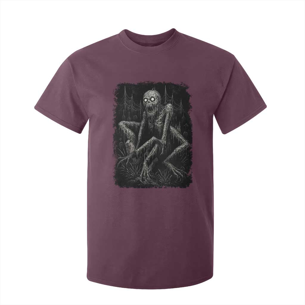 Creepy Rake T Shirt For Kid Creepypasta Cryptid Series Alt Goth Grunge Horror Aesthetic TS10 Maroon Print Your Wear