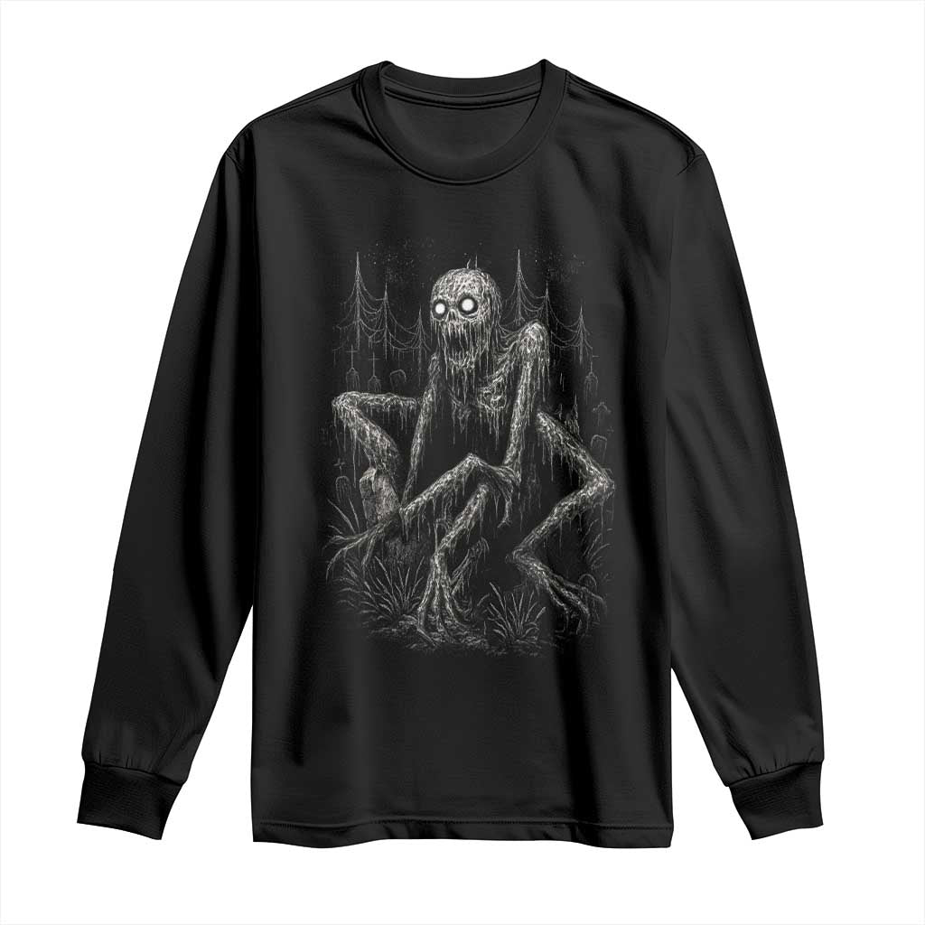 Creepy Rake Long Sleeve Shirt Creepypasta Cryptid Series Alt Goth Grunge Horror Aesthetic TS10 Black Print Your Wear