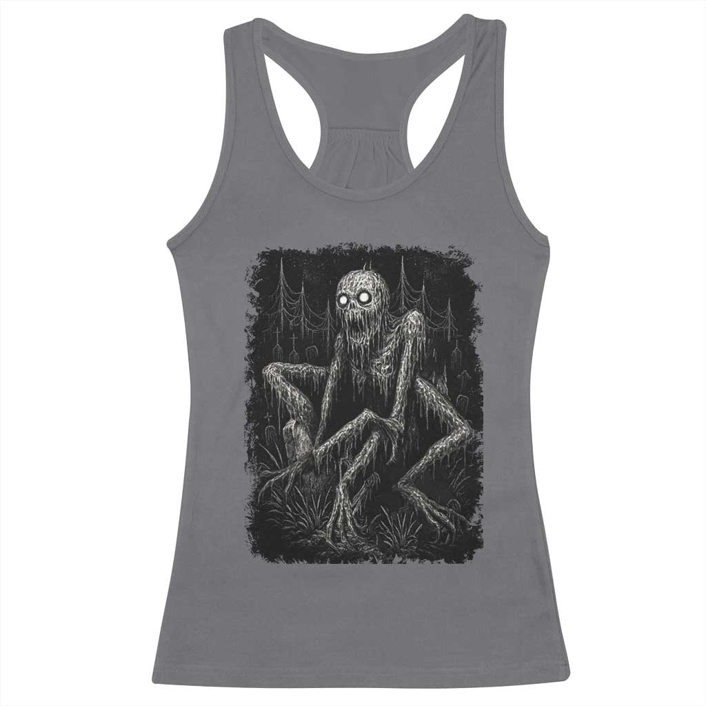 Creepy Rake Racerback Tank Top Creepypasta Cryptid Series Alt Goth Grunge Horror Aesthetic TS10 Charcoal Print Your Wear