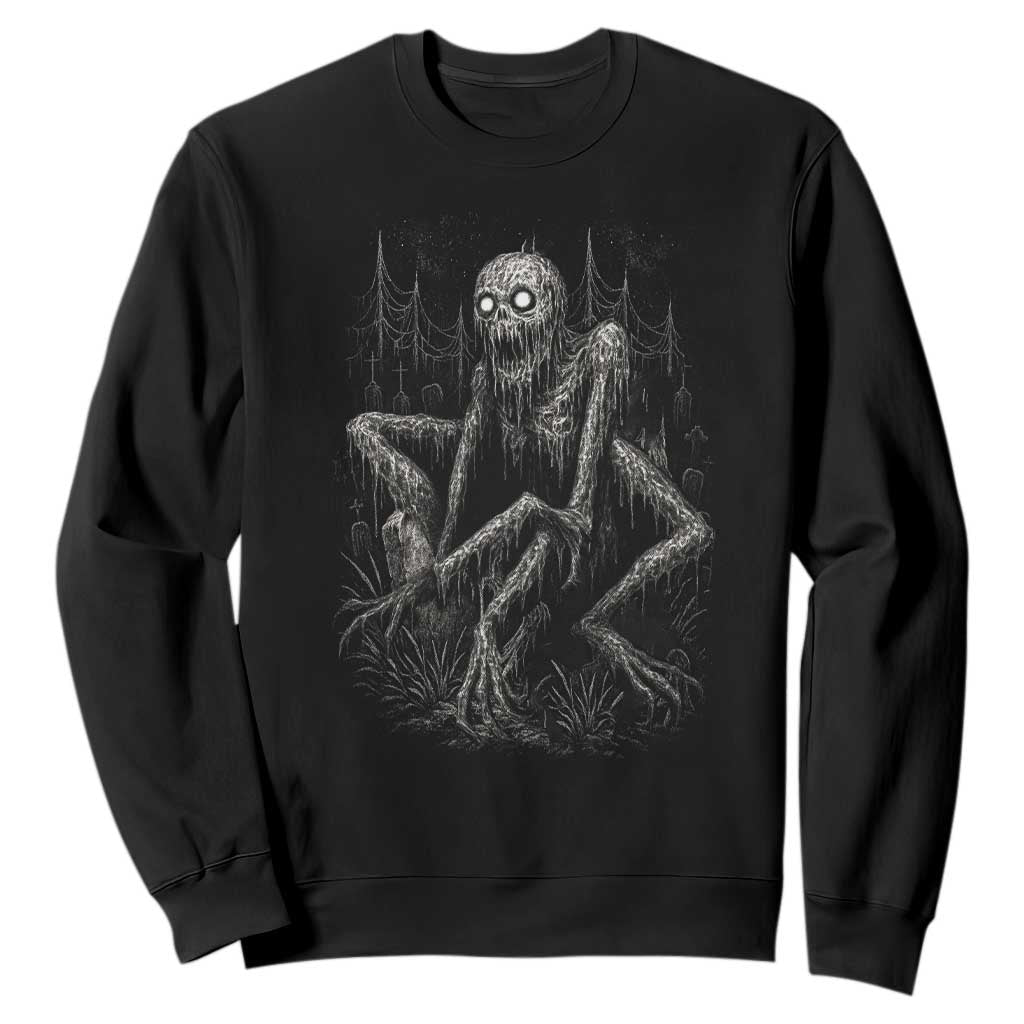 Creepy Rake Sweatshirt Creepypasta Cryptid Series Alt Goth Grunge Horror Aesthetic TS10 Black Print Your Wear