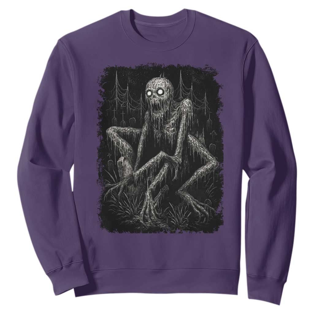 Creepy Rake Sweatshirt Creepypasta Cryptid Series Alt Goth Grunge Horror Aesthetic TS10 Purple Print Your Wear