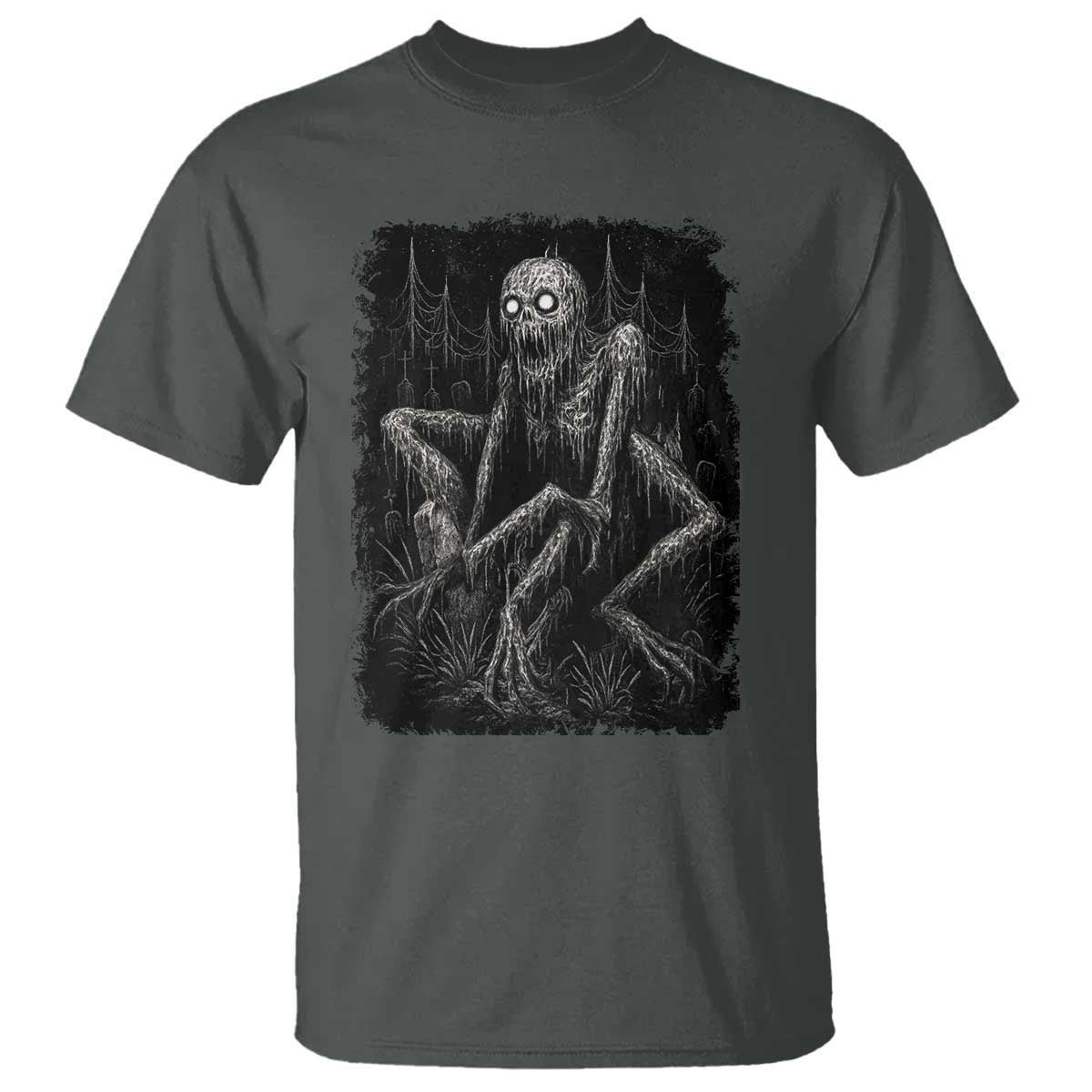 Creepy Rake T Shirt Creepypasta Cryptid Series Alt Goth Grunge Horror Aesthetic TS10 Dark Heather Print Your Wear