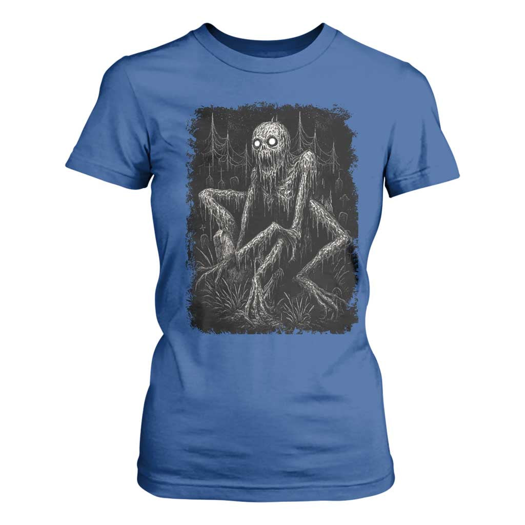 Creepy Rake T Shirt For Women Creepypasta Cryptid Series Alt Goth Grunge Horror Aesthetic TS10 Royal Blue Print Your Wear