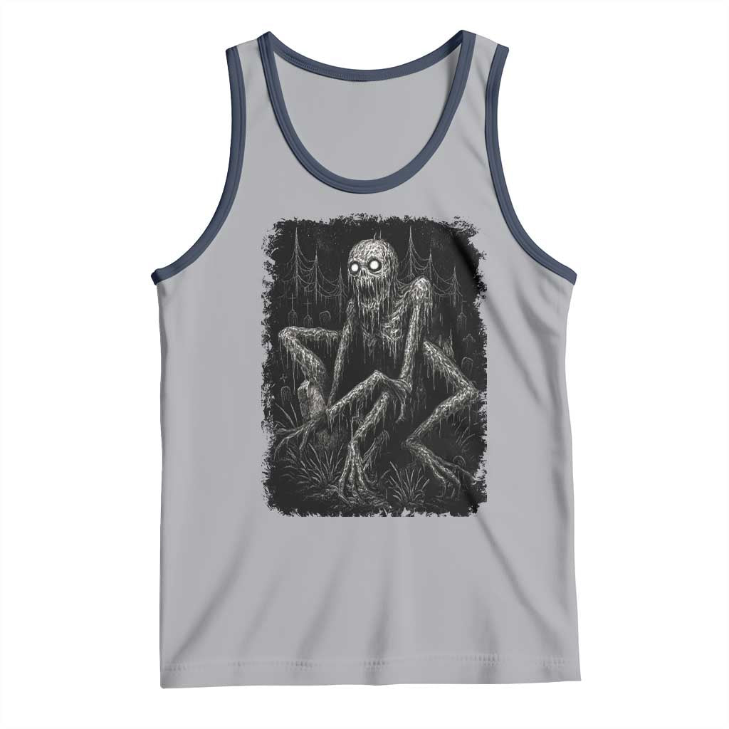 Creepy Rake Tank Top Creepypasta Cryptid Series Alt Goth Grunge Horror Aesthetic TS10 Athletic Heather Navy Print Your Wear