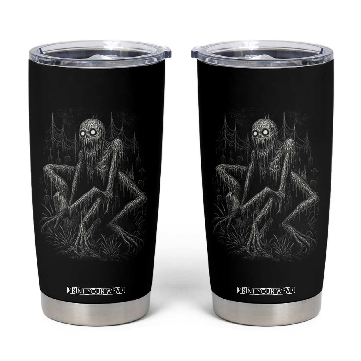 Creepy Rake Tumbler Cup Creepypasta Cryptid Series Alt Goth Grunge Horror Aesthetic TS10 Black Print Your Wear