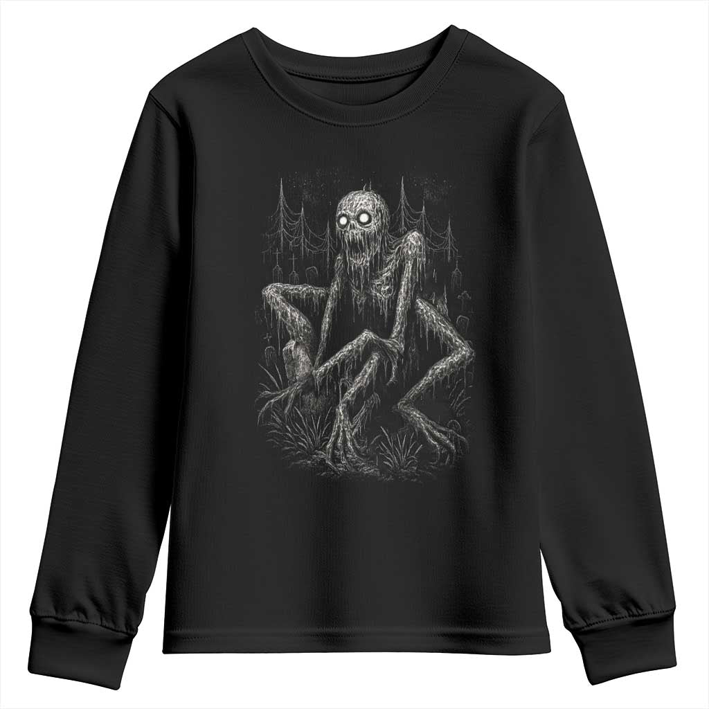 Creepy Rake Youth Sweatshirt Creepypasta Cryptid Series Alt Goth Grunge Horror Aesthetic TS10 Black Print Your Wear