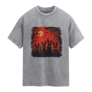 Rake Creepypasta Washed Cotton T-Shirt Creepy Cryptid Series Horror Goth Alt Alternative Art