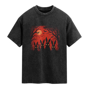 Rake Creepypasta Washed Cotton T-Shirt Creepy Cryptid Series Horror Goth Alt Alternative Art