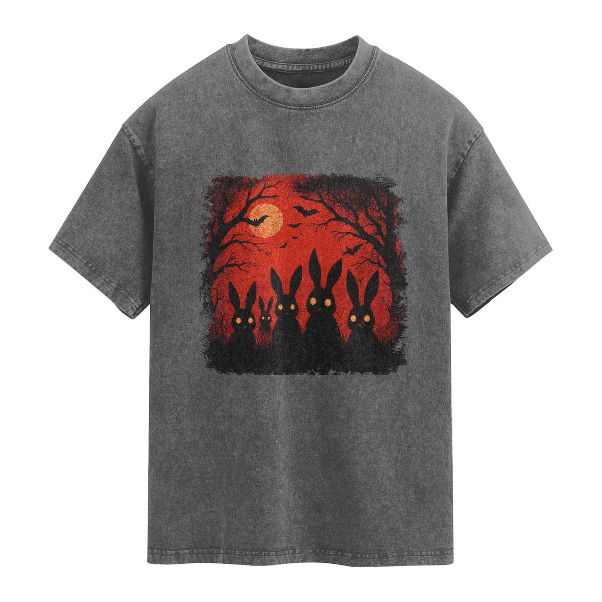 Rake Creepypasta Washed Cotton T-Shirt Creepy Cryptid Series Horror Goth Alt Alternative Art