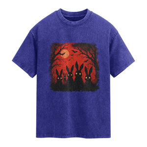 Rake Creepypasta Washed Cotton T-Shirt Creepy Cryptid Series Horror Goth Alt Alternative Art